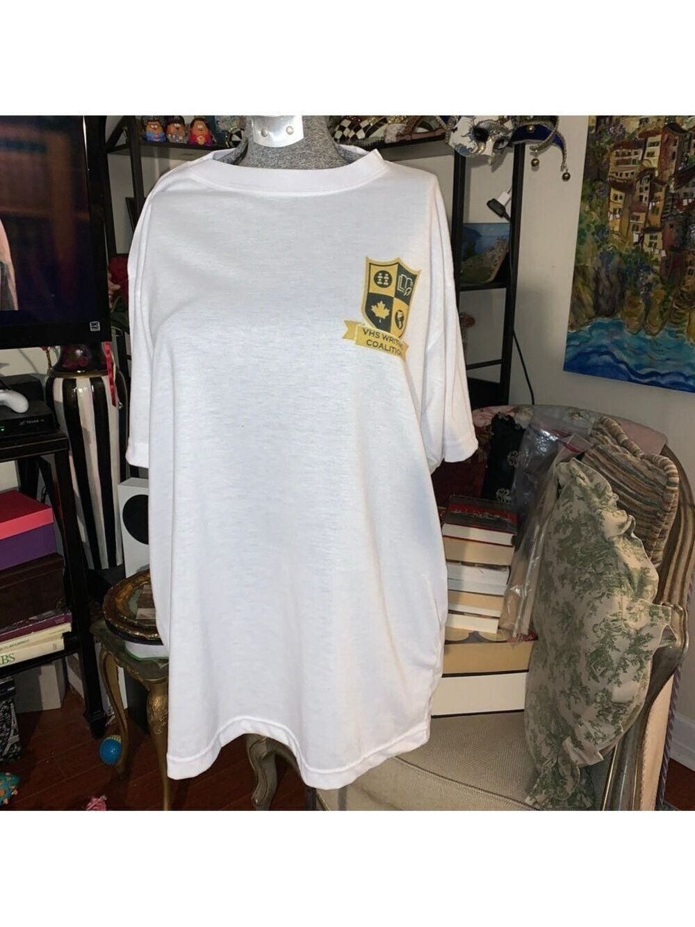 Men's White VHS Writing Coalition Short Sleeve Tee Large